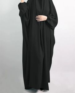 Ropa étnica Eid Mujeres musulmanas con capucha Vestido hiyab negro Prenda de oración Jilbab Abaya Largo Khimar Vestido de Ramadán Abayas Conjuntos blancos Ropa islámica árabe tradicional N