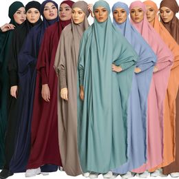 Ropa étnica Eid Mujeres musulmanas con capucha Hijab Vestido de oración Ropa Jilbab Abaya Largo Khimar Cubierta completa Ramadán Vestido Abayas Ropa islámica Niqab 230224