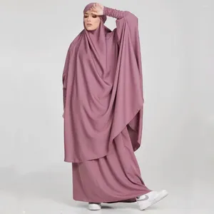 Vêtements ethniques Eid Hooded Femmes musulmanes Hijab Robe de prière Jilbab Abaya Long Khimar Ramadan Dubai Abayas Set Clothes Islamic Niqab
