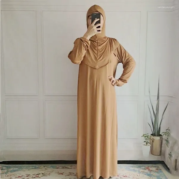 Vêtements ethniques EID Robe de prière à capuche Abaya pour femmes Robe de couverture complète Hijab avec manches Vêtements voilés turcs de Priere Islam