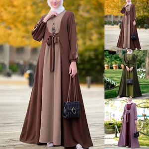 Vêtements ethniques EID Luxury Abaya Kimono Hijab Robe musulmane pour femmes 2024 Mode d'été Lace Up Open Dubai Party Turquie Islam Kaftan Robe