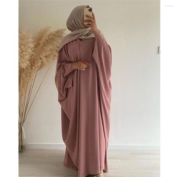 Ropa étnica Eid Vestido modesto Mujeres Musulmanas Llanura Abaya Islámica Ramadán Prenda de oración Túnica árabe Turquía Kaftan Jilbab Vestidos