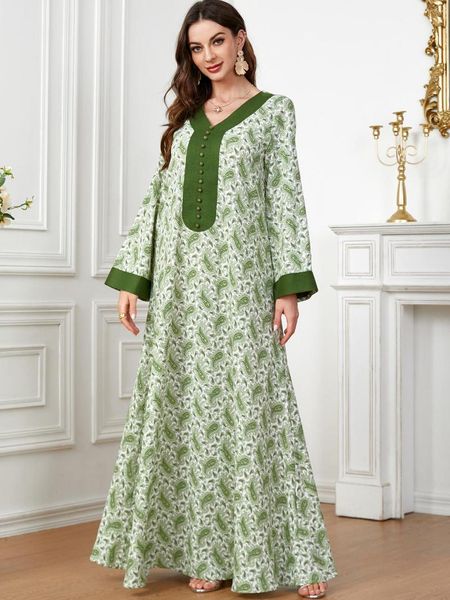 Vêtements Ethniques Eid Maroc Robe De Soirée Musulmane Pour Femmes Abaya Imprimer Élégant Abayas Robes Islamiques Caftan Vestidos Maxi Jalabiya Caftan