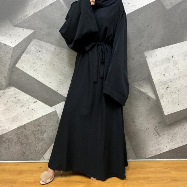 Vêtements ethniques Eid Mubarak Abaya Ramadan Kaftan Dubai DressTurquie Islam Musulman Arabe Solide Robes Longues Abayas Pour Femmes Robe Femme