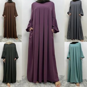 Vêtements ethniques Eid Mubarak Jalabiya Femmes musulmanes Lâche Maxi Robe Dubaï Abaya Turquie Kaftan Islamique Arabe Robe Longue Musulmane Robe
