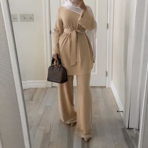 Etnische kleding Eid Mubarak Kaftan Dubai Abaya Turkije Moslim Fashion Hajab -jurk Sets Islam kleding Abayas voor vrouwen Musulman Ensembles de modus 230222