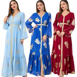 Vêtements ethniques Eid Mubarak Mode musulmane Abaya Robe Dubaï Femmes Floral Print Élégant Islamique Femme Marocaine Caftan Abayas Robes