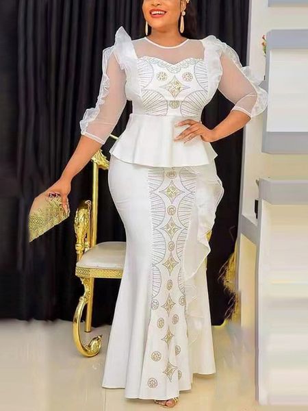 Ropa étnica Eid Mubarak Moda musulmana Kaftan Abaya Musulman Conjuntos Elegantes Mujeres Tops Falda Traje Vestido de fiesta de boda Djellaba Femme viste 230826
