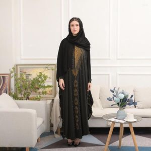 Etnische kleding Eid Mubarak Moslimvrouwen Gebed gewaad Arabische Turkije Islam Traditionele kostuum Musulmane Femme Bat Mouwen Losse kralenkaftans