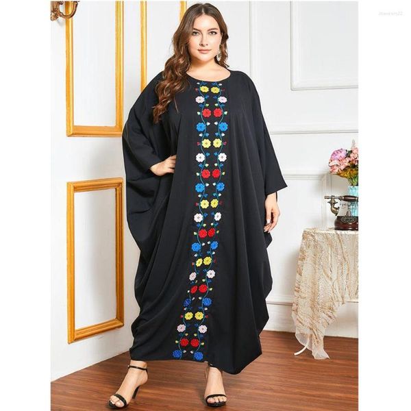 Vêtements ethniques Eid Mubarak Ramadan Abaya Dubaï Broderie Maxi Robe Femmes Musulman Long Jilbab Robe Bangladesh Caftan Turquie Arabe Robe