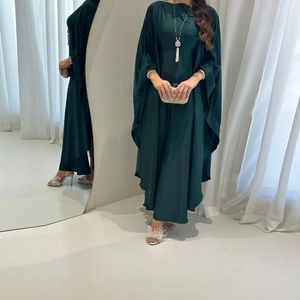 Vêtements ethniques Eid Mubarak Femmes Musulman Lâche Maxi Robe Robe Modeste Dubaï Turquie Abaya Satin Kaftan Islamique Arabe Djellaba