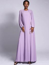 Vêtements ethniques Eid musulman Abaya pour femmes en mousseline de soie 1 pièce vêtements d'extérieur Cardigan Abayas diamant Caftan robes Kimono Robe