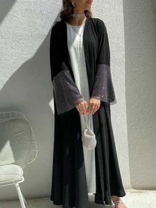 Vêtements ethniques Eid musulman Abaya pour femmes Diamond Flare Slve Abayas Vestidos Saudi Arab Maxi Vestidos Maroc Kaftan Long Robe 2023 T240515