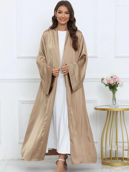 Vêtements ethniques EID Musulman Abaya pour femmes Kimono Cardigan Robe Flare Manches Maroc Ramadan Lacets Abayas Kaftan Robe Longue Robe Largo
