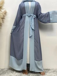 Ropa étnica Eid Muslim Abaya Vestido de mujer Oración Marruecos Caftan Abayas Vestidos Dubai Árabe Kimono Cardigan Robe Outwear con bufanda