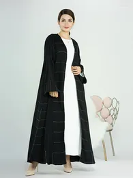 Ropa étnica Eid Muslim Abaya Mujeres Lace Marruecos Vestido Fiesta Abayas Elegante Oración Manga larga Robe Ramadán Musulman Maxi Vestidos