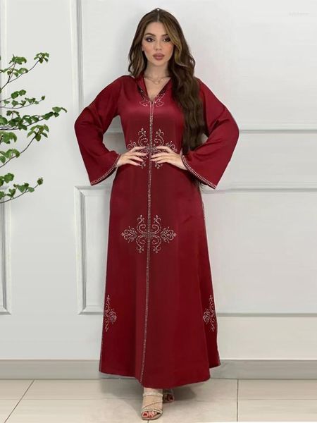 Vêtements Ethniques Eid Robe Musulmane Arabe Dubaï Abaya Robes À Capuche Femmes Jalabiya Caftan Marocain Split Maxi Longue Robe Fête Ramadan