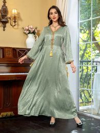 Vêtements ethniques Eid Robe musulmane pour les femmes Lacet Up Up Maxi Robes Abaya Slim Fit Party Ramadan Caftan Kaftan Vestidos Largos Dubai Turquie T240515