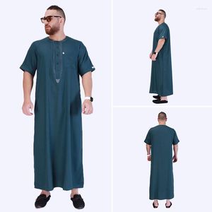 Etnische kleding Eid Moslim Jubba Thobe Men Ramadan Robe Kaftan Kimono Traditionele Saoedische Saoedische Saoedische Midden -Oosten Abaya Dubai Arab Turkije Islamitisch