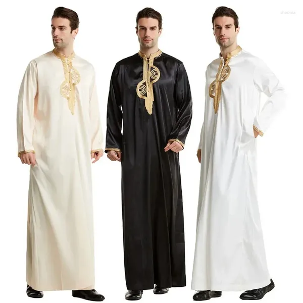 Vêtements ethniques Eid Hommes musulmans jubba thobe stand collier masculin