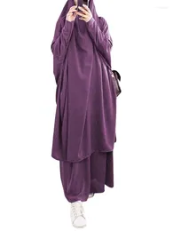 Ropa étnica eid mujeres musulmanas larga falda khimar 2 piezas de oración prenda de oración abaya ramadan dubai árabe islámico niqab burka jubah jilbab