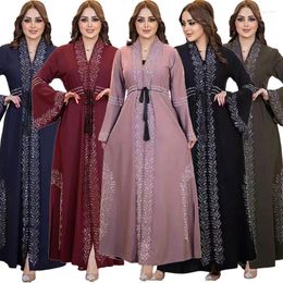 Vêtements ethniques Eid Party Marocain Abaya Ouvert Zipper Femmes Musulmanes Robes Turquie Arabe Robe Femme Dubaï Kaftan Ramadan Islam