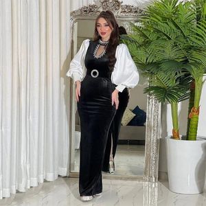 Etnische kleding Eid Party Marokko Velvet Diamond Abaya Musim Long Maxi Dress Turkije Dubai Kaftan Islamitische avondjurk Arabische femme Jalabiya
