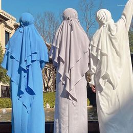 Vêtements ethniques Eid Prière Vêtement Long Khimar Femmes Islamiques Hijab Hauts Sans Manches Abaya Jilbab Ramadan Abayas Musulman Arabe Niqab Hijabs