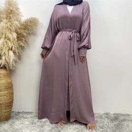 Abbigliamento etnico Eid Ramadan Abaya Cardigan aperto da donna musulmano Abito lungo Caftano turco Abito arabo Kimono Islam Party Abito Dubai Jalabiya