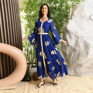Vêtements ethniques Eid Ramadan Floral Imprimer Maxi Robe Femmes Musulman Dubaï Turquie Kaftan Islamique Arabe Robe Marocaine Caftan Jalabiya Robe