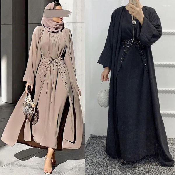 Ropa étnica Eid Ramadán Mubarak Kaftan Abaya Dubai Kimono Turquía Islam Pakistán Conjuntos musulmanes Vestido largo para mujeres Robe Longue Djellaba