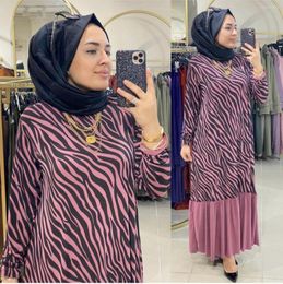 Vêtements ethniques Eid Ramadan Mode musulmane Impression Patchwork Robe longue pour femmes Dubaï Abaya Islam Femme Robe élégante Robe arabe Turquie Kaftans