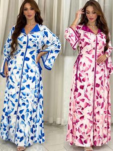 Etnische kleding Eid Ramadan Moslim feestjurk voor vrouwen Abaya Marokko Lange jurken Kant-up vestidos Kaftan Islam Pailletten Dubai Arabische gewaad