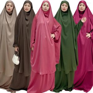 Etnische kleding Eid Ramadan Moslimvrouwen Gebedskledingstuk 2-delige set Islamitische Overhead Caftan Khimar Rok Hijab Jurk Abaya Kaftan Gewaad