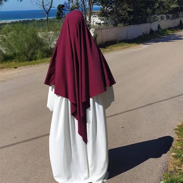 Ropa étnica Eid Ramadán Una sola capa Khimar Amira Mujeres musulmanas Niqab Hijab Overhead Oración Bufanda Islámica Burka Abaya Vestido Adoración