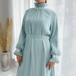 Vêtements ethniques Eid Shiny Abaya Dubai Mode musulmane élégante Hijab Dress Islamic Summer Evening Party Robes for Women Turkey Ramadan