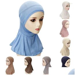 Etnische kleding elastische vaste kleur amira cap ramadan eid moslimvrouwen instant hijab binnen tulband mutsen islamitisch onder sjaal drop d dhs4w