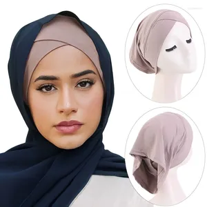 Vêtements ethniques Élastique Undercap Couleur Solide Respirant Turban Chapeaux Léger Head Wraps Foulard Bonnets Intérieur Hijab Cap Pour Femmes