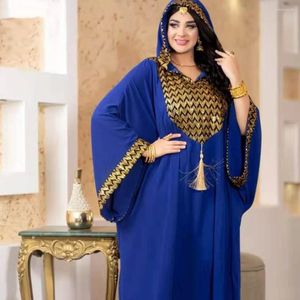 Etnische kleding elegante abaya's voor vrouwen Dubai luxe chiffon boubou moslim mode mode kap jurk caftan trouwfeest gelegenheden lange abaya