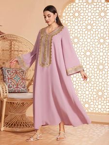 Vêtements ethniques Appliques élégantes Abayas Maroc Kaftan Femmes musulmanes Loose Fart