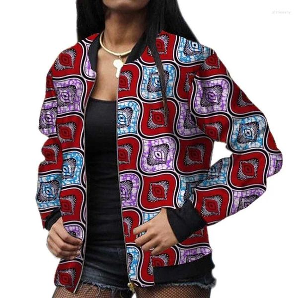 Vêtements ethniques Élégant Coloré Imprimer 2024 Femmes Bomber Vestes Africain Street Style Manteau Court Femme Ankara Tenues Personnalisées