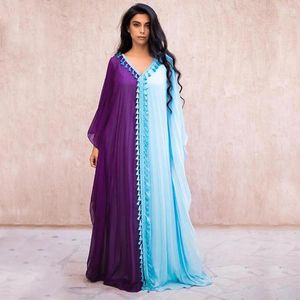 Vêtements ethniques Robe élégante Abayas pour femmes musulmanes Patchwork Gland Mode Mousseline de soie Longue Maxi