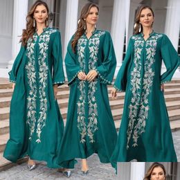 Vêtements ethniques Robe élégante broderie islamique musulmane Abaya Kaftan Turquie Maroc Robe Robe Vestidos vestidos Ramadan Dr Ottyyj
