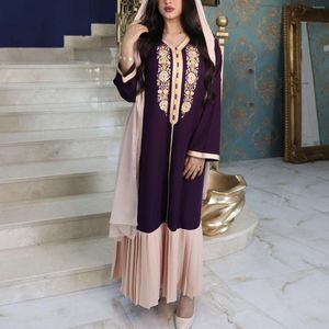 Ropa étnica elegante Dubai fiesta de lujo Maxi vestidos para mujeres de manga larga caftán marroquí bordado vestido de noche ropa musulmana