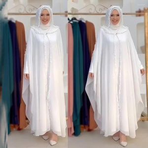 Etnische kleding elegante luxe abaya dubai jurk moslim kalkoen Arabisch Afrikaans feest witte maxi jurken voor vrouwen avond islam gewaden