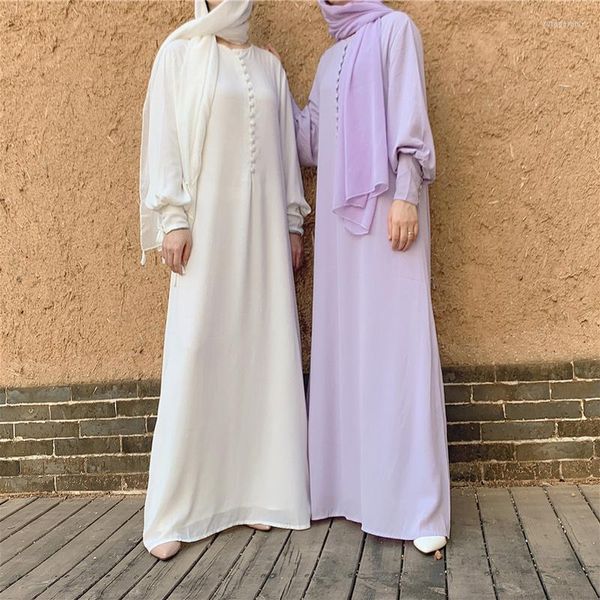 Vêtements ethniques élégant prière Abaya robe femmes en mousseline de soie Hijab soirée modeste mode Bangladesh longue robe pour musulman