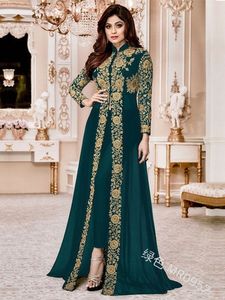 Vêtements ethniques Élégant Stand Col Femmes Robe Musulman Abaya 2 Pièces Ensemble Floral À Manches Longues Big Swing Aline Party Maxi Robes Longues Robes 230214