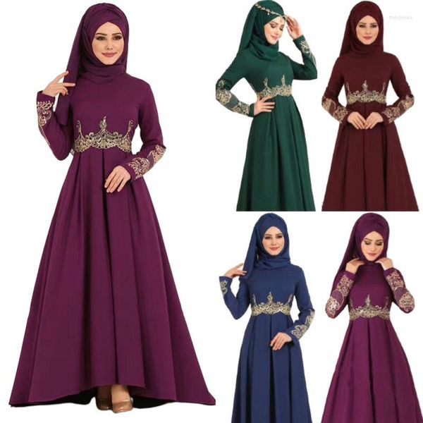 Vêtements ethniques Broder Abaya Ensembles musulmans Voile Moyen-Orient Vêtements pour femmes Costume arabe Robe Robe Robes islamiques