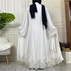 Etnische kleding geborduurd vest gewaad Dubai Turkije moslim jurk elegant voor vrouwen lange effen kaftan femme musulman