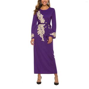 Etnische kleding geborduurd fancy maxi-jurk jurk moslim avond abaya dames kaftan zomervrouw